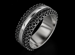 stylish wedding rings diamonds 618 3dprinted design fashion gold golden jewel jewellery jewelry print printabl printable printing prototyping silver 3d print model - Mito3D