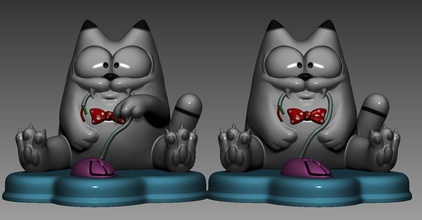 stylized cat v4 games-toys toy character game animal games toys print fun meow kitty printer 3d miniatures printable printing pussy kitten 3d print model - Mito3D