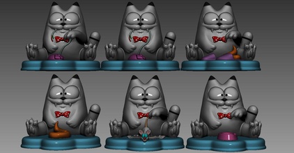 stilisiert katzen katze spielzeug charakter spiel tier spiele spielzeuge drucken spaß miau kitty drucker 3d miniaturen druckbar drucken kätzchen niedlich 3d print model - Mito3D