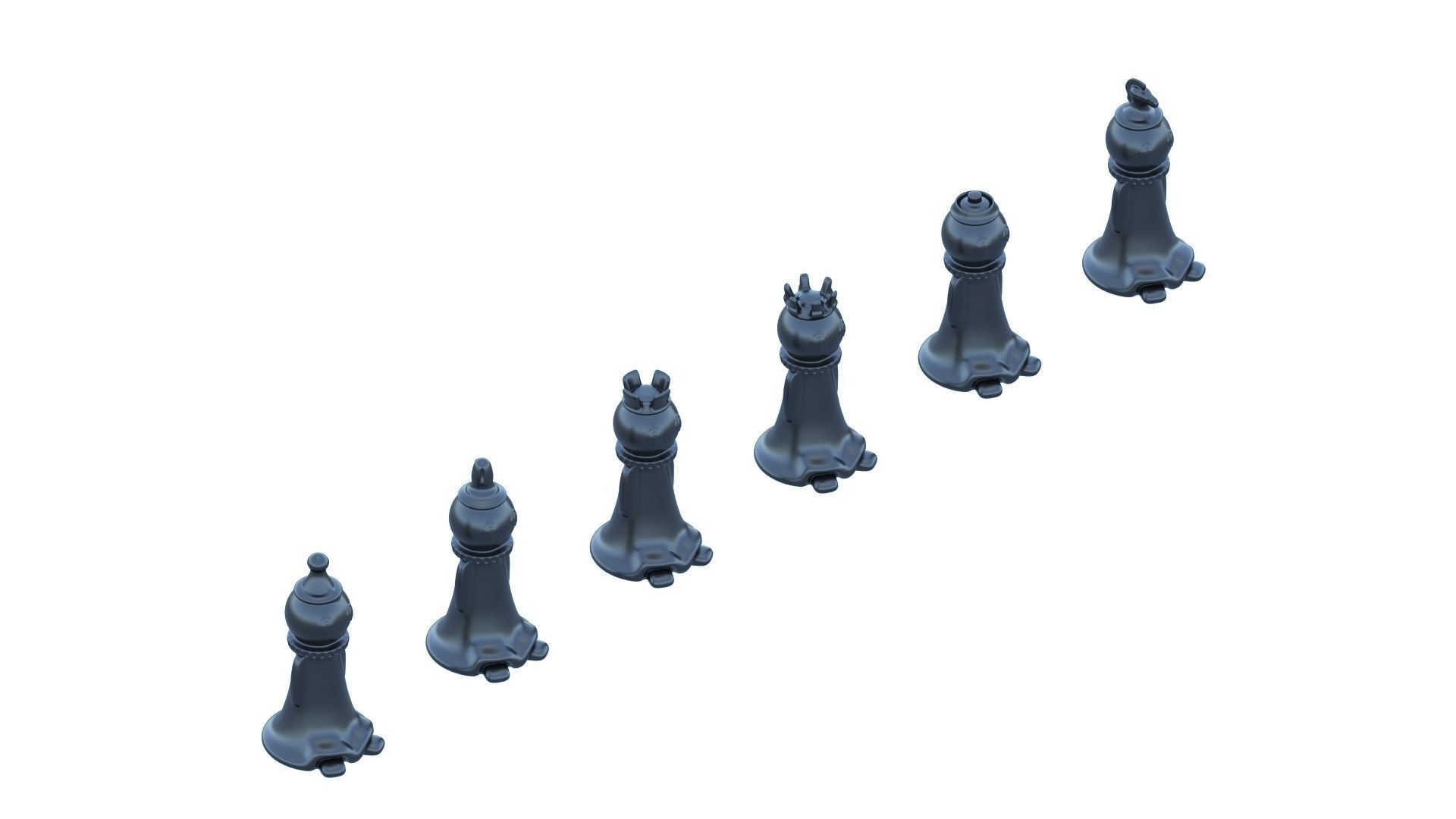 stylized chess pieces 3d printing board print strategy game games toys figure statue logic printable 3dprint chesslover souvenirs chessgame 3D print model - Mito3D