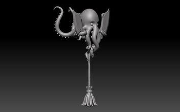 estilizado conceito polvo criatura fantasia ficcional tentáculo modelo jogos brinquedos 3d print model - Mito3D