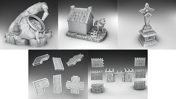 stilize dekor orta yaşlar Ayarlamak Bölüm 3 Ortaçağa ait mimari Çağlar şövalye cadılar ev bina 3dmodels 3dprinting oyunlar oyuncaklar 3d print model - Mito3D