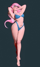 stylized female anime woman girl pretty figure statue body breast games toys 3d print model - Mito3D