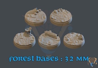 stylisé forêt bases 32mm marteau guerre cri tuer l'équipe jeu base aos dnd 25mm table dessin animé âge of sigmar 40k fantaisie scifi jeux jouets 3d print model - Mito3D