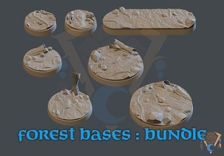 stylized forest bases bundle 26 warhammer warcry killteam wargame base aos 32mm 25mm 40mm 50mm 60mm games tabletop 40k fantasy rp boardgame toys 3d print model - Mito3D