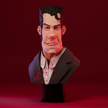 stylized gangster character bust collectible miniature suit print man cartoon statue printable sculpture figure mob corporate toy games toys 3d print model - Mito3D