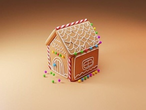 stylisé pain d'épice maison hiver neige glace an bonhomme vacances Père Noël heureux cadeau York christma Balle traîneau gingembre Animé 3d accessoires 3d print model - Mito3D