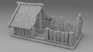 stylized house 3d printing 28mm blender zbrush stl render animation cheap prototyping 3d print model - Mito3D