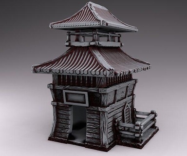 stylized japanese set part 1 crying girl house home houses traditional tradition reddragon dragon sakura pink flashlights 3dmodels models 3dprinting games cartoon architecture toys 3d print model - Mito3D