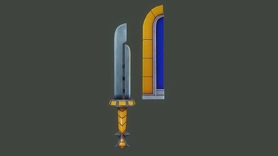 stylized majoras razor sword zelda nintendo link video game weapon blade sword bladed weapon prop cosplay printable games toys games toys 3d print model - Mito3D
