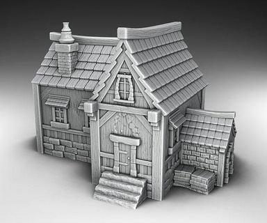 stilize orta yaşlar Ayarlamak Bölüm 4 Ortaçağa ait mimari Çağlar şövalye cadılar ev bina 3dmodels 3dprinting oyunlar oyuncaklar 3d print model - Mito3D