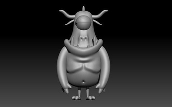 estilizado monstro personagem criatura corpo imprimível fantasia jogos brinquedos 3d print model - Mito3D