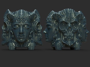 stylisée de la tasse maison décor mug coupe décoration sculpture orné le crâne femelle 3d print model - Mito3D