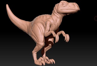 stylized raptor dinosaur videogame sculpture lizard jurassic animals beast reptile rex games toys 3d print model - Mito3D