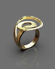 estilizado anillo oro dorado anillos joyería joya impresión imprimible prototipos emitir joyas or bibelot moda moderno plata lujo 3d print model - Mito3D