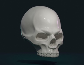 stylized skull art head face demon creature bones skeleton other 3d print model - Mito3D