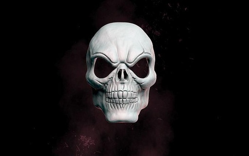 stilizzato cranio maschera spaventoso Halloween mostro zombie infestato testa orrore viso osso tomba anatomia mitologico creatura fantasia streghe arte sculture 3d print model - Mito3D