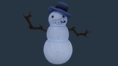 stilisiert Schneemann Winter Urlaub fröhlich Schnee Jahreszeit eisig Hut Weihnachten Spiele Spielzeuge 3d print model - Mito3D