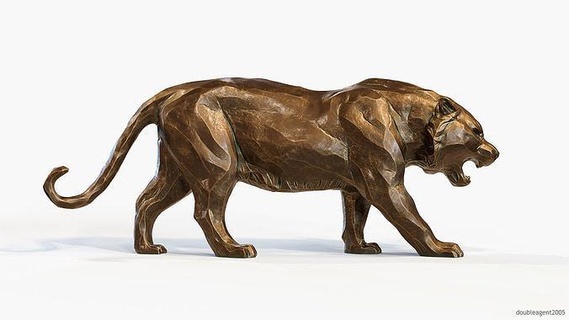 estilizado tigre estatueta gato escultura estátua monumento impressão baixar leão adereços leoa panter miniaturas arte gatinha Puma felino imprimível África pantera esculturas 3d print model - Mito3D