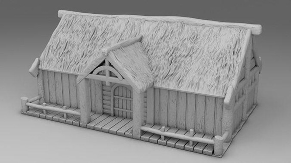 stilize köy Ayarlamak 5 model karikatür ev bina yakacak odun saman 3dmodels 3dprinting oyunlar oyuncaklar 3d print model - Mito3D
