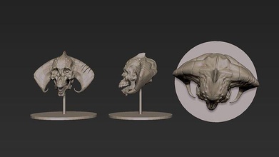 stir cranio demone sketchbook pezzo sculture arte statua figura testa anatomia creatura scheletro fantasia scienza animale Satana 3d print model - Mito3D