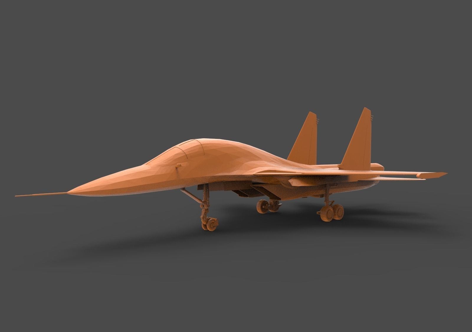 su-34 orange fighter jet russian air force su 34 su34 sukhoi military plane aviation airplane army aircraft bomber obj vray 3d hobby diy automotive 3D print model - Mito3D