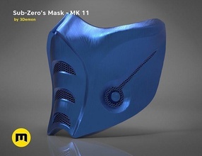 sub-zero mask - mk 11 accessories cosplay face fight ice kombat kuei liang lin mk11 mkx mortal ninja subzero warrior zero games toys 3d print model - Mito3D