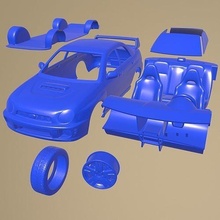 Subaru impreza sti 2001 druckbar Wagen trennen Teile Körper Slot 1 10 scalextric tamiya rc miniz Crawler Kyosho axial 3d print model - Mito3D
