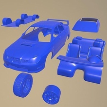 Subaru empreza wrx sti 2006 yazdırılabilir araba ayrı parçalar vücut 1 10 ölçülü Tamiya rc miniz tarayıcı Kyosho 3d print model - Mito3D