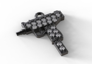 mitragliatrice pistola uzi oro arma micro macchinari miniatura gioielleria ciondoli 3d print model - Mito3D