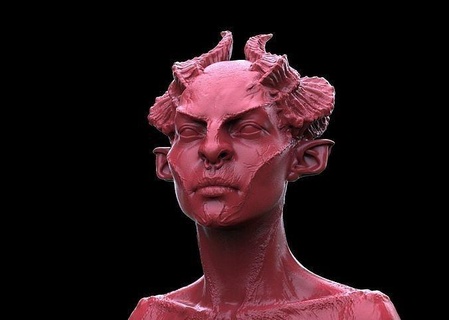 succubus bust -2 demon girl fantasy creature character woman female evil art halloween monster dracula vampire figurines zombie lilith sculptures 3d print model - Mito3D