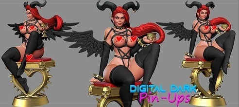 succube nsfw versione miniatura 38mm sexy donna ragazza inferno principessa testa rossa demone male arte sculture giochi giocattoli 3d print model - Mito3D
