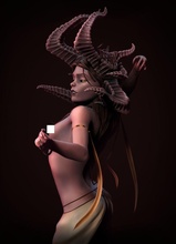 succubus estatua 3d impresión niña mujer hermoso demonio personaje criatura escultura cuernos cuerpo arte esculturas 3d print model - Mito3D