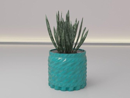 succulent flower pot cactus triangle geometric triangular futuristic leaf flora shape vase deco desk modern planter house decoration decor 3d print model - Mito3D