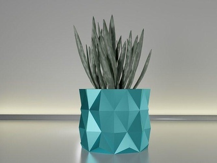 suculento planta maceta 19 geométrico origami triángulo cactus hoja flora crecimiento flor forma escritorio decoración florero cuenco jardinería casa 3d print model - Mito3D