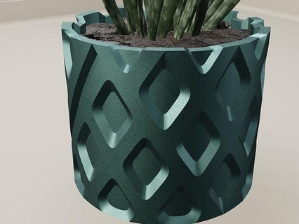 succulent plant pot 54 cactus flora flower shape abstract bowl vase houseware tableware decor botanic gardening green house drain houseplant 3d print model - Mito3D