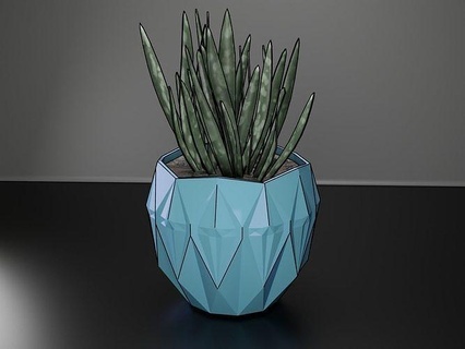 succulent pot planteur cactus croissance flore fleur plante décoration bureau déco jardinage moderne nature mis botanique terre cuite maison décor 3d print model - Mito3D