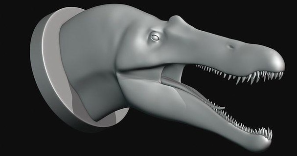 suchomimus head 3d model printable print dinosaur art sculptures 3d print model - Mito3D