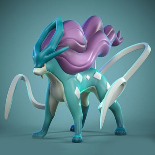 3D Imprimir Pokémon Raikou Enshi Suicune Modelo Toy, GK personalizar a cor,  três Pokémon sagrados, 1