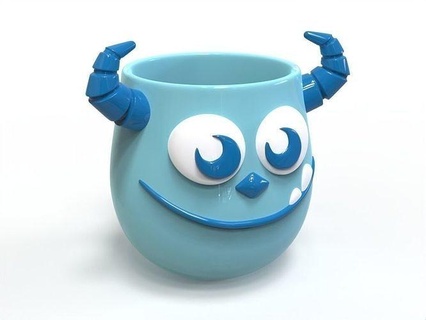 sully sculpted pencil holder pen table desk monster animal game asset toy computer model miniature character design pottery ceramic cup porcelain tea house accessories 3d print model - Mito3D