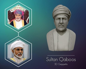 sultan qaboos 3d modèle prêt to impression sculpture art statue homme portrait or ancien figurine oman roi sculptures 3d print model - Mito3D