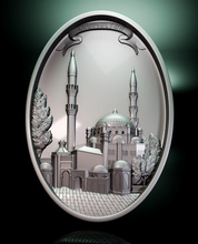 sultanahmet mosque islam stambul basrelief art 3d print model - Mito3D