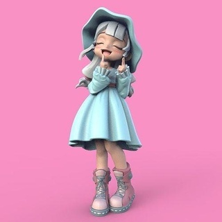 verano niña loli anime lindo personaje dibujos animados bonita juguete ícaro Gandhi hembra vestido invierno Dom kawaii juegos juguetes 3d print model - Mito3D