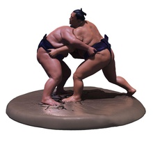 sumo lucha escena 3dsmax zbrush 3dprint escultura deporte modelo abril arte esculturas 3d print model - Mito3D
