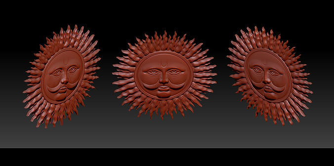 Güneş bas relief 3d Yazdır model kolye Rahatlama mitoloji Tanrı tanrıça heykel takı mücevher madalyon baş Sanat heykeller Ganesha 3D print model - Mito3D