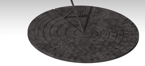 Dom marcar universal reloj sol solar estilo latitud antiguo tema Arte matemático 3d print model - Mito3D