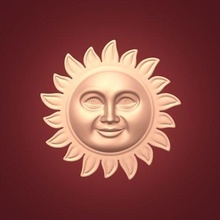 sun face -- ready 3d printing cartoon star icon symbol head shape space dream planet astronomy print necklace pendant smiley morning day medusa mirror art sculptures 3d print model - Mito3D