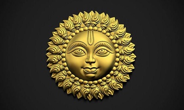 soleil indien style pendentif art surya dieu 3d bijoux 3d print model - Mito3D