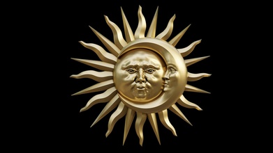 sol lua solar estrelas colar pingente pingentes joalheria jóias amuleto nascer pôr homem mulher símbolos simbolismo sacral sagrado ouro arte sinais logotipos 3d print model - Mito3D