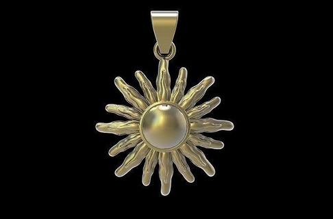 sun pendant 30 mm pendantsun sunpendant sundial goldsun jewelry pendants 3d print model - Mito3D